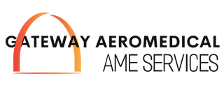 Gateway Aeromedical logo is a stylized illustration Gateway Arches in orange gradient. This version has white text 